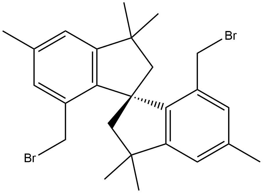 1,1′-Spirobi[1H-indene], 7,7′-bis(bromomethyl)-2,2′,3,3′-tetrahydro-3,3,3′,3′,5,5′-hexamethyl-, (1R)- Structure