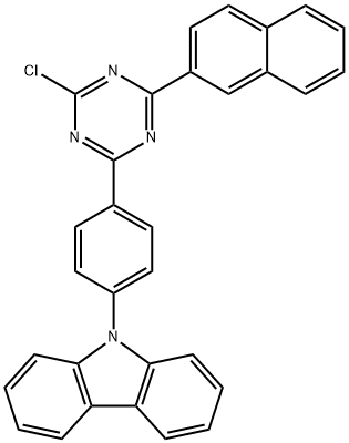 9H-Carbazole, 9-[4-[4-chloro-6-(2-naphthalenyl)-1,3,5-triazin-2-yl]phenyl]- Structure