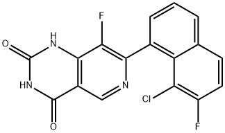 Pyrido[4,3-d]pyrimidine-2,4(1H,3H)-dione, 7-(8-chloro-7-fluoro-1-naphthalenyl)-8-fluoro- 구조식 이미지