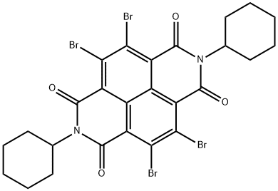 Benzo[lmn][3,8]phenanthroline-1,3,6,8(2H,7H)-tetrone, 4,5,9,10-tetrabromo-2,7-dicyclohexyl- Structure