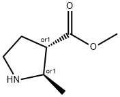 trans-2-Methyl-pyrrolidine-3-carboxylic acid methyl ester Structure