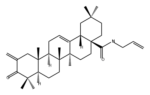 Olean-12-en-28-amide, 2-methylene-3-oxo-N-2-propen-1-yl- Structure