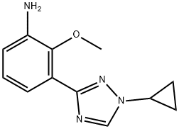 Benzenamine, 3-(1-cyclopropyl-1H-1,2,4-triazol-3-yl)-2-methoxy- Structure