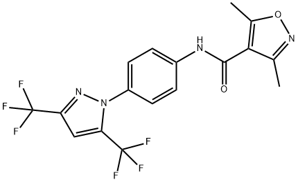 4-Isoxazolecarboxamide, N-[4-[3,5-bis(trifluoromethyl)-1H-pyrazol-1-yl]phenyl]-3,5-dimethyl- 구조식 이미지