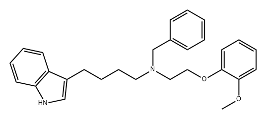 1H-Indole-3-butanamine, N-[2-(2-methoxyphenoxy)ethyl]-N-(phenylmethyl)- 구조식 이미지