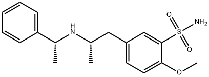 Benzenesulfonamide, 2-methoxy-5-[(2S)-2-[[(1R)-1-phenylethyl]amino]propyl]- Structure