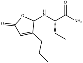 Butanamide, 2-[(2,5-dihydro-5-oxo-3-propyl-2-furanyl)amino]-, (2S)- Structure