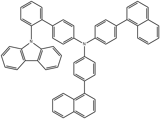 [1,1'-Biphenyl]-4-amine, 2'-(9H-carbazol-9-yl)-N,N-bis[4-(1-naphthalenyl)phenyl]- Structure