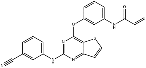 2-Propenamide, N-[3-[[2-[(3-cyanophenyl)amino]thieno[3,2-d]pyrimidin-4-yl]oxy]phenyl]- 구조식 이미지