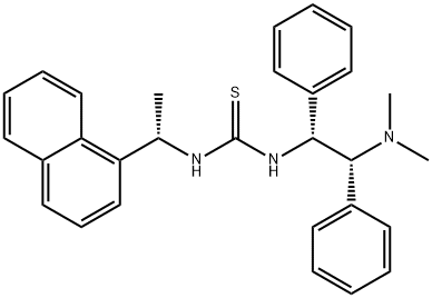 Thiourea, N-[(1R,2R)-2-(dimethylamino)-1,2-diphenylethyl]-N'-[(1S)-1-(1-naphthalenyl)ethyl]- Structure