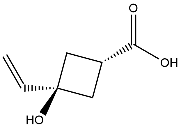cis-3-hydroxy-3-vinyl-cyclobutanecarboxylic acid Structure