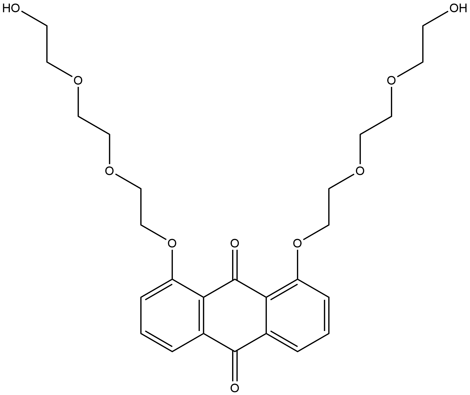 1,8-Bis[2-[2-(2-hydroxyethoxy)ethoxy]ethoxy]-9,10-anthracenedione Structure