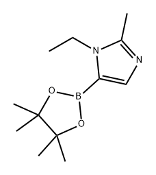 1H-Imidazole, 1-ethyl-2-methyl-5-(4,4,5,5-tetramethyl-1,3,2-dioxaborolan-2-yl)- 구조식 이미지