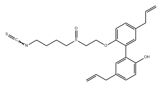 [1,1'-Biphenyl]-2-ol, 2'-[2-[(4-isothiocyanatobutyl)sulfinyl]ethoxy]-5,5'-di-2-propen-1-yl- 구조식 이미지