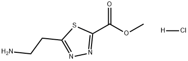 1,3,4-Thiadiazole-2-carboxylic acid, 5-(2-aminoethyl)-, methyl ester, hydrochloride (1:1) Structure
