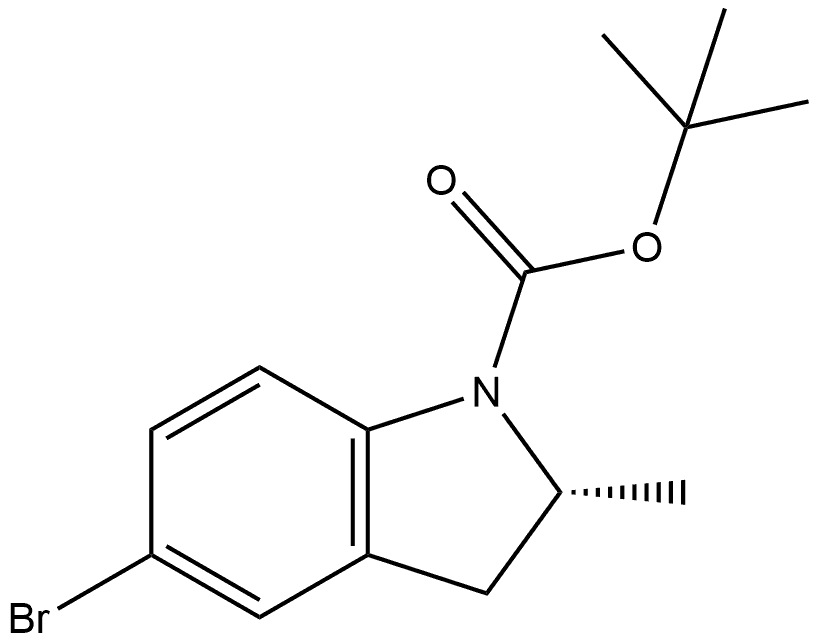 tert-butyl(2R)-5-bromo-2methyl-2,3-dihydro-1H-indole-1-carboxylate Structure