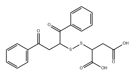 Butanedioic acid, 2-[(1-benzoyl-3-oxo-3-phenylpropyl)dithio]- Structure