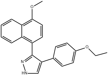 1H-Pyrazole, 4-(4-ethoxyphenyl)-3-(4-methoxy-1-naphthalenyl)- Structure