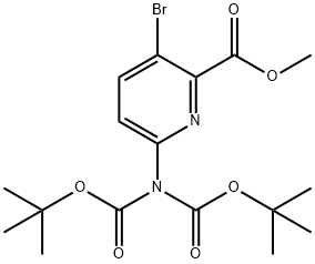 2-Pyridinecarboxylic acid, 6-[bis[(1,1-dimethylethoxy)carbonyl]amino]-3-bromo-, methyl ester 구조식 이미지