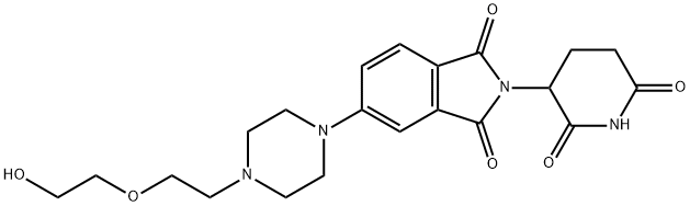 2-(2,6-dioxo-3-piperidinyl)-5-[4-[2-(2-hydroxyethoxy)ethyl]-1-piperazinyl]-1H-Isoindole-1,3(2H)-dione, 구조식 이미지