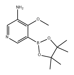 3-Pyridinamine, 4-methoxy-5-(4,4,5,5-tetramethyl-1,3,2-dioxaborolan-2-yl)- Structure