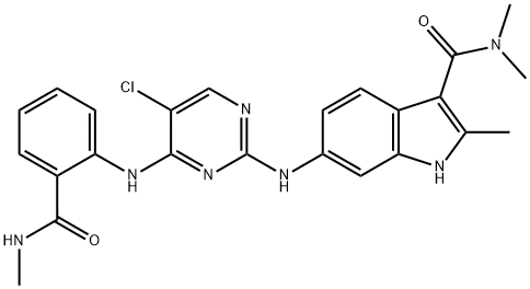 1H-Indole-3-carboxamide, 6-[[5-chloro-4-[[2-[(methylamino)carbonyl]phenyl]amino]-2-pyrimidinyl]amino]-N,N,2-trimethyl- Structure