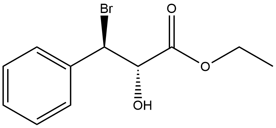 Benzenepropanoic acid, β-bromo-α-hydroxy-, ethyl ester, (αS,βR)- Structure