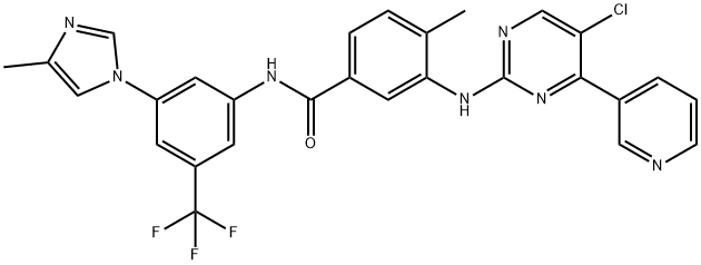 Benzamide, 3-[[5-chloro-4-(3-pyridinyl)-2-pyrimidinyl]amino]-4-methyl-N-[3-(4-methyl-1H-imidazol-1-yl)-5-(trifluoromethyl)phenyl]- 구조식 이미지