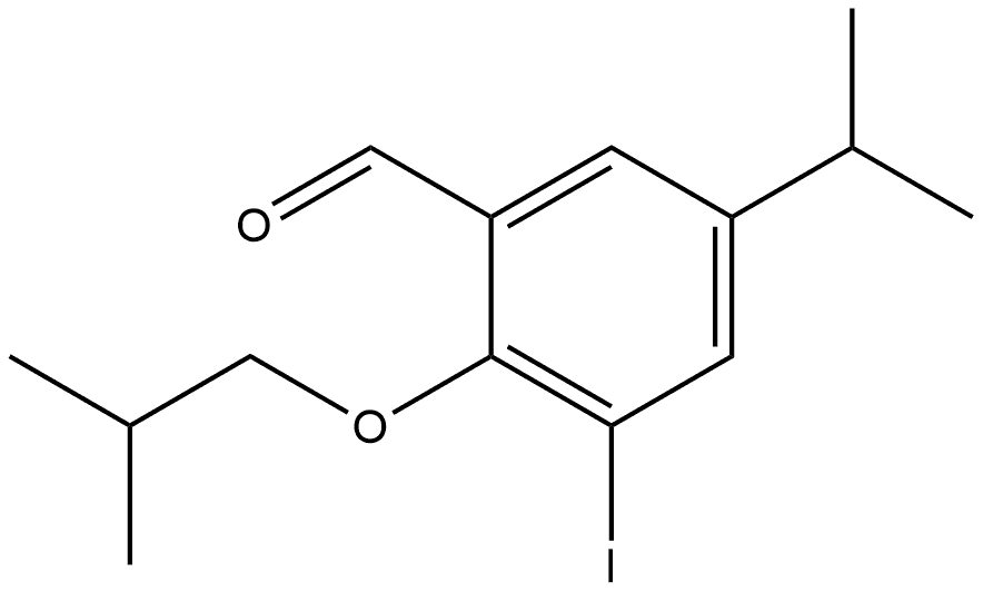 3-Iodo-5-(1-methylethyl)-2-(2-methylpropoxy)benzaldehyde Structure