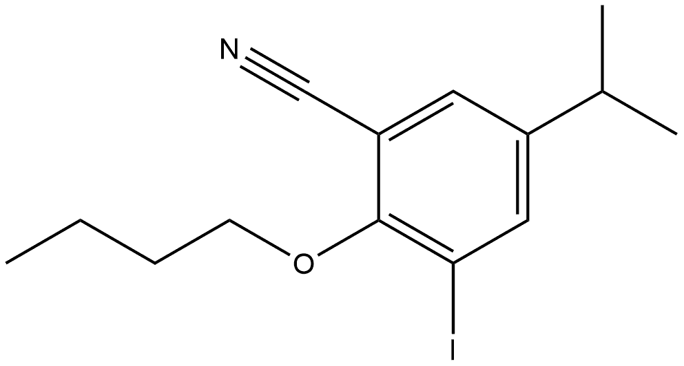 2-Butoxy-3-iodo-5-(1-methylethyl)benzonitrile Structure