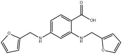 Benzoic acid, 2,4-bis[(2-furanylmethyl)amino]- Structure