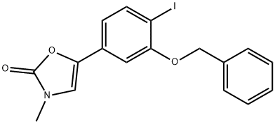 5-(3-(benzyloxy)-4-iodophenyl)-3-methyloxazol-2(3H)-one Structure