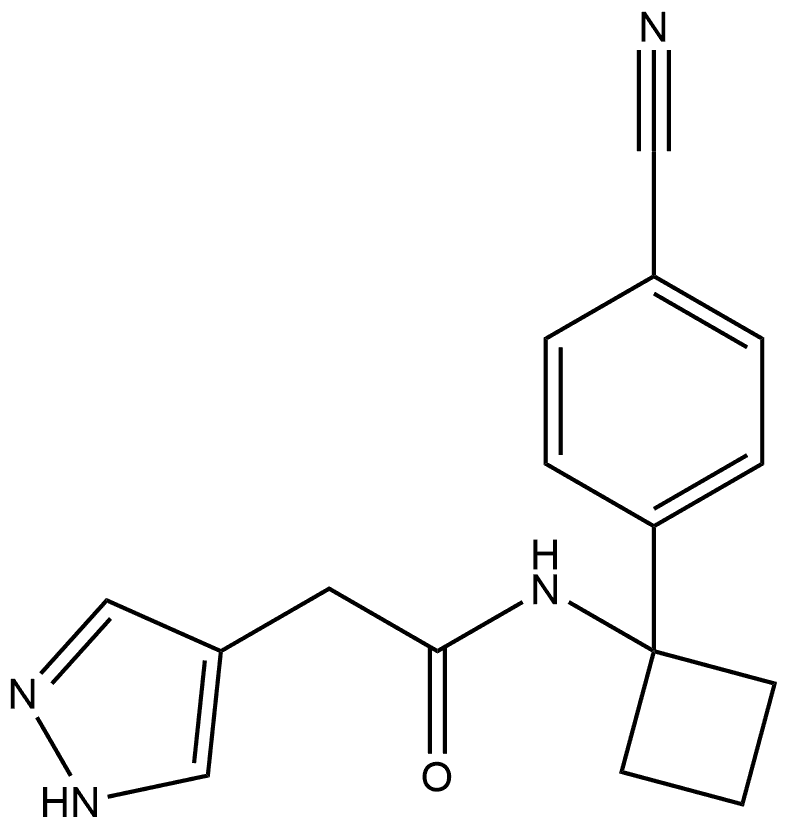 N-1-(4-Cyanophenyl)cyclobutyl-1H-pyrazole-4-acetamide Structure