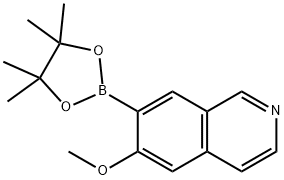 Isoquinoline, 6-methoxy-7-(4,4,5,5-tetramethyl-1,3,2-dioxaborolan-2-yl)- Structure