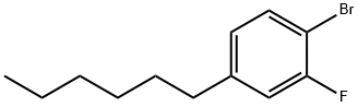 Benzene, 1-bromo-2-fluoro-4-hexyl- Structure