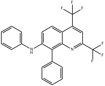 7-Quinolinamine, N,8-diphenyl-2,4-bis(trifluoromethyl)- 구조식 이미지