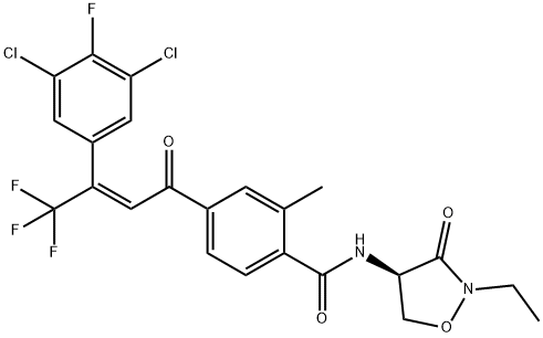 Benzamide, 4-[(2E)-3-(3,5-dichloro-4-fluorophenyl)-4,4,4-trifluoro-1-oxo-2-buten-1-yl]-N-[(4R)-2-ethyl-3-oxo-4-isoxazolidinyl]-2-methyl- Structure