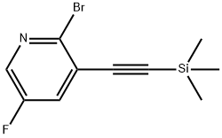 Pyridine, 2-bromo-5-fluoro-3-[2-(trimethylsilyl)ethynyl]- Structure