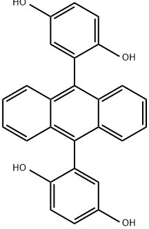 1,4-Benzenediol, 2,2'-(9,10-anthracenediyl)bis- Structure