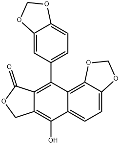 Furo[3',4':6,7]naphtho[1,2-d]-1,3-dioxol-9(7H)-one, 10-(1,3-benzodioxol-5-yl)-6-hydroxy- Structure