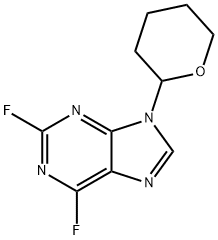 9H-Purine, 2,6-difluoro-9-(tetrahydro-2H-pyran-2-yl)- 구조식 이미지