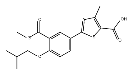 5-Thiazolecarboxylic acid, 2-[3-(methoxycarbonyl)-4-(2-methylpropoxy)phenyl]-4-methyl- Structure