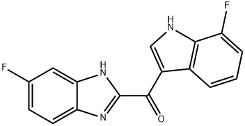 Methanone, (6-fluoro-1H-benzimidazol-2-yl)(7-fluoro-1H-indol-3-yl)- Structure