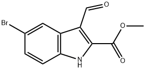 1H-Indole-2-carboxylic acid, 5-bromo-3-formyl-, methyl ester Structure