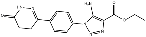 1H-1,2,3-Triazole-4-carboxylic acid, 5-amino-1-[4-(1,4,5,6-tetrahydro-6-oxo-3-pyridazinyl)phenyl]-, ethyl ester Structure