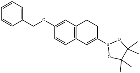 1,3,2-Dioxaborolane, 2-[3,4-dihydro-6-(phenylmethoxy)-2-naphthalenyl]-4,4,5,5-tetramethyl- 구조식 이미지