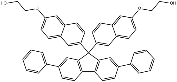 Ethanol, 2,2'-[(2,7-diphenyl-9H-fluoren-9-ylidene)bis(6,2-naphthalenediyloxy)]bis- 구조식 이미지