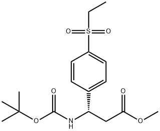 methyl (S)-3-((tert-butoxycarbonyl)amino)-3-(4-(ethylsulfonyl)phenyl)propanoate Structure