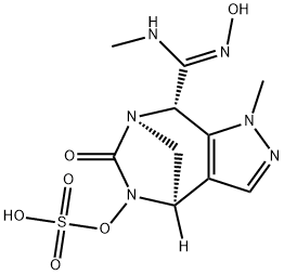 Sulfuric acid, mono[(4R,7R,8S)-4,8-dihydro-8-[(Z)-(hydroxyimino)(methylamino)methyl]-1-methyl-6-oxo-1H-4,7-methanopyrazolo[3,4-e][1,3]diazepin-5(6H)-yl] ester Structure