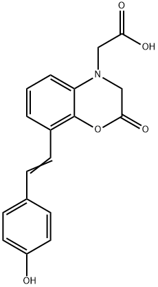 4H-1,4-Benzoxazine-4-acetic acid, 2,3-dihydro-8-[2-(4-hydroxyphenyl)ethenyl]-2-oxo- Structure